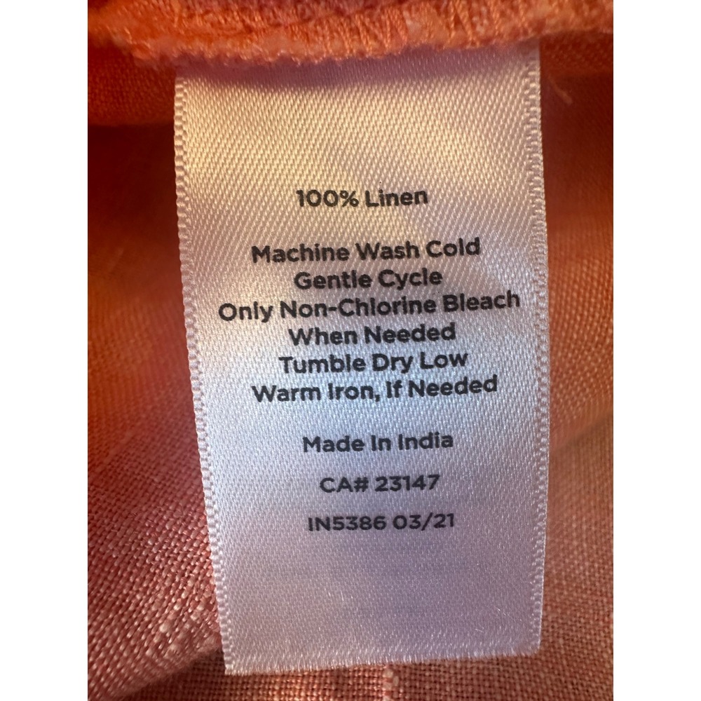 Haven Well Within Coral Pink 100% Linen Sleeveless Shift Midi Dress Womens Large - Picture 7 of 11